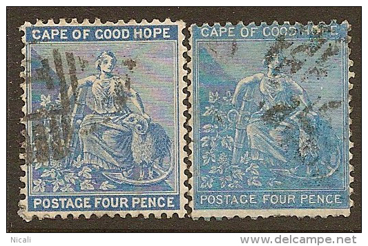 COGH 1871 4d Hope Crown CC SG 30/24b U YM221 - Cape Of Good Hope (1853-1904)