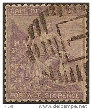 COGH 1864 6d Hope Wmk Crown CC SG 25 U YM211 - Cape Of Good Hope (1853-1904)