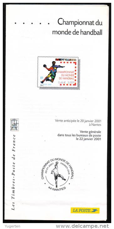 France 2001 - Notice Philatélique - World Championship - Handball - Championnat Du Monde - Handball