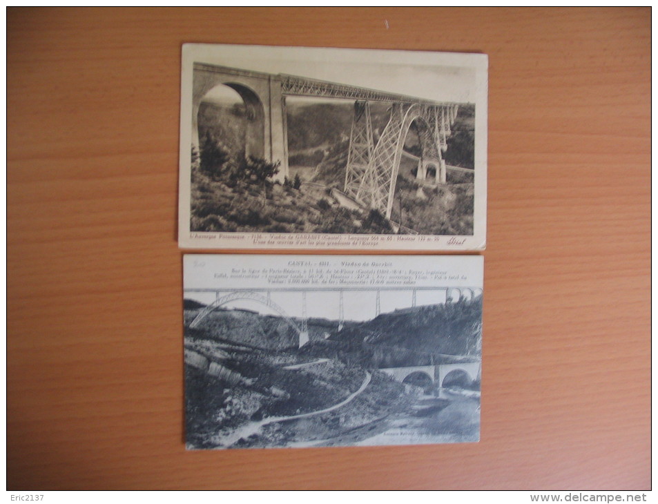 2 CARTES VIADUC DU GARABIT....CANTAL. - Opere D'Arte