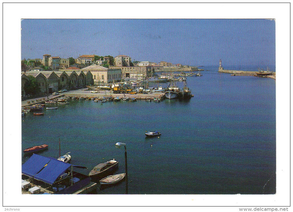 Grece: Crete, La Canee, Hania, Vue Partielle Du Port (13-1913) - Grèce