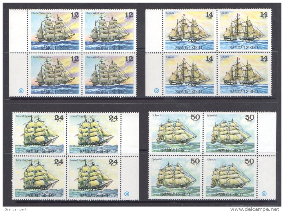 Samoa 1979 Sailing Ships Set As Blocks Of 4 MNH - Samoa (Staat)