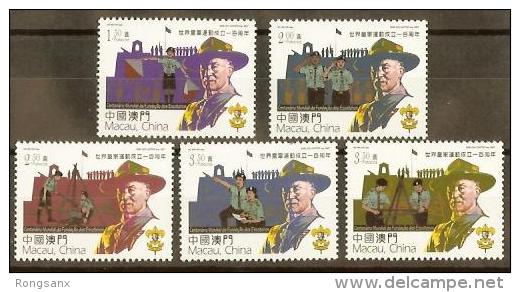 2007 MACAO MACAU 100th Anni Of World Scouting Movement 5V - Unused Stamps
