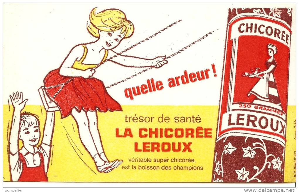 BUVARD CHICOREE LEROUX BALANCOIRE ETAT IMPECABLE - Café & Té