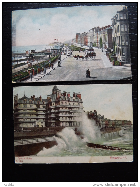 EASTBOURNE - 2 Cards - Splash Point + Grand Parade - 1909 - Lot 224 - Eastbourne