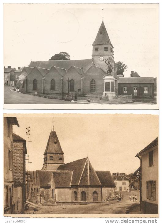 SONGEONS     *** L'église    ***  2 Cartes Intéressantes - Songeons