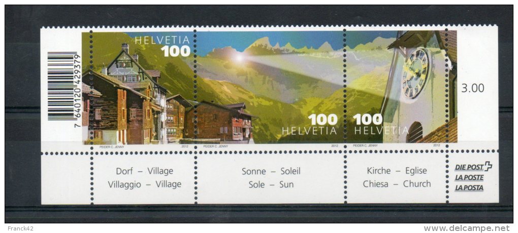 Suisse. Village-soleil-eglise - Neufs