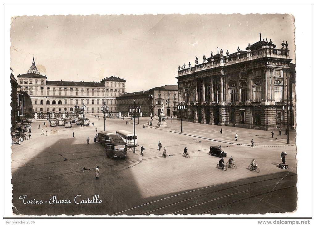 Italie - Italia - Torino - Turin - Piazza Castello , Taxe Au Dos (2 Scans ) - Lugares Y Plazas