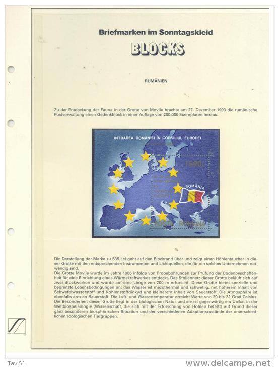 RUMÄNIEN , ROMANIA  , 1993 , ** ,  MNH, Postfrisch , Mi.Nr. Block 285 - Ungebraucht