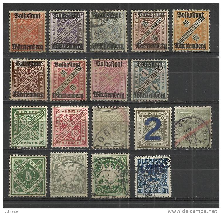 OLD GERMAN STATES -  LOT OF 18 DIFFERENT - USED AND UNUSED - NICE COLLECTION - Collections