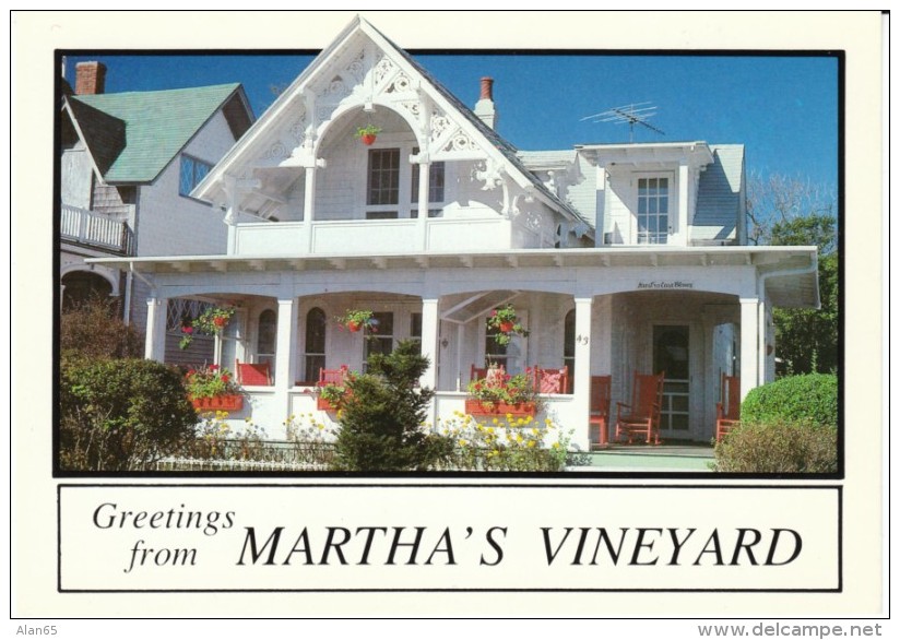 Martha's Vineyard MA, Cape Cod Architecture, 1980s/90s Vintage Postcard - Cape Cod