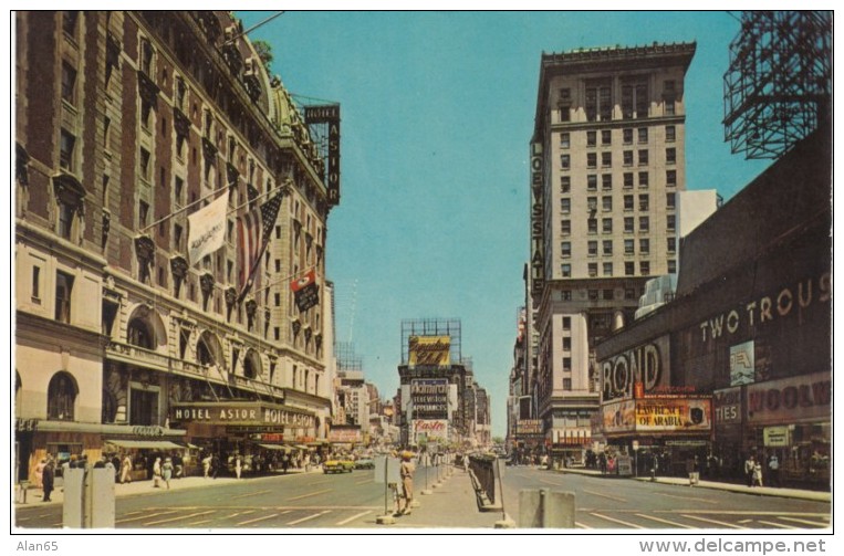 New York City NY, Times Square, Billboards, Movie Theatre, Street Scene, Auto, 1960s Vintage Postcard - Time Square