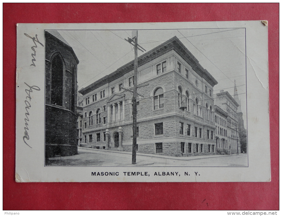 Albany,NY--Masonic Temple--cancel 1907--PJ 141 - Albany