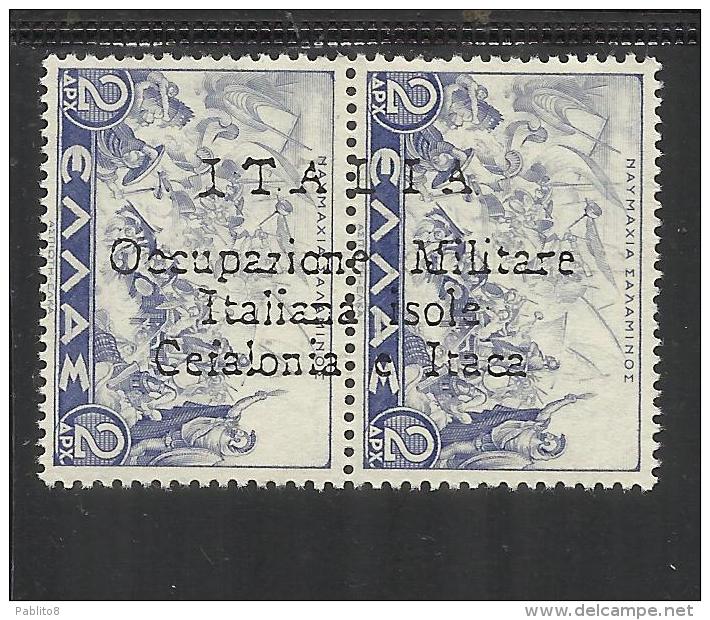 OCCUPAZIONE ITALIANA CEFALONIA E ITACA 1941 2 D + 2 DRACME MNH - Cefalonia & Itaca