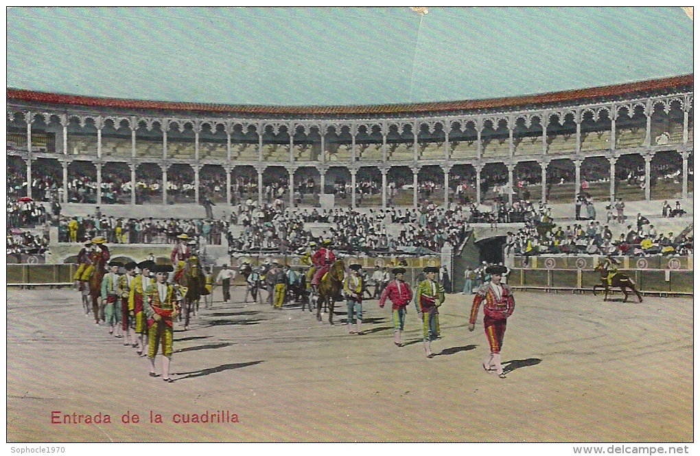 TAUROMACHIE - CORRIDA - ESPAGNE - ESPAGNA  - 1913 - Colorisée - Entrada De La Cuadrilla - Autres & Non Classés