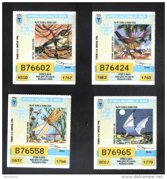 MALTA - 4 OLD LOTTERY TICKETS - 1998 / 2000 - Lottery Tickets