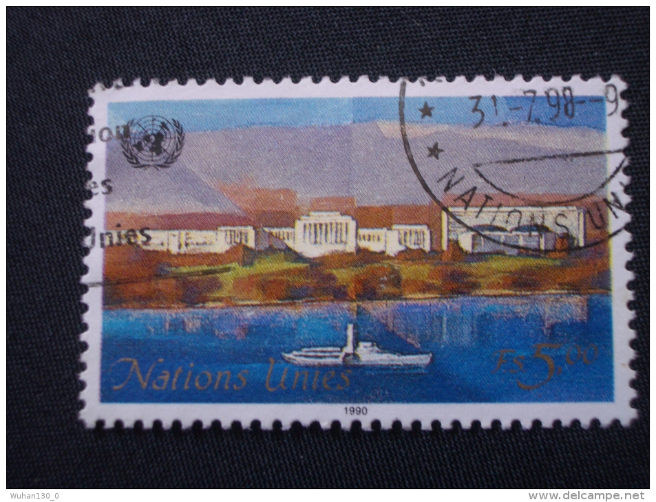 Nations - Unies  Genève   ( O )  De  1990    "   Palais Des Nations-Unies à GENEVE    "     N° 187       1 Val . - Used Stamps