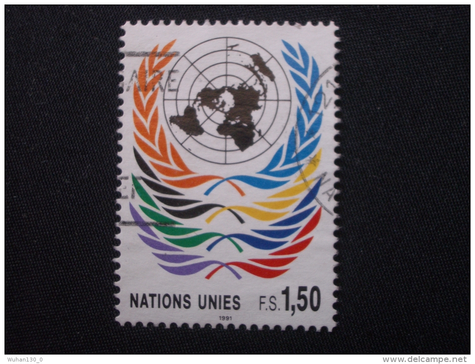 Nations - Unies  Genève   ( O )  De  1991    "   Série Courante - Emblème De L' O . N . U    "     N° 209      1 Val . - Used Stamps