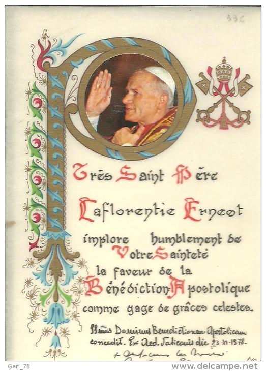 Image Pieuse Bénédiction Apostolique Du 23.11.1978 De Ernest Laflorentie - Images Religieuses