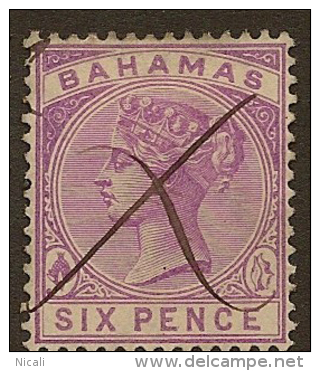 BAHAMAS 1884 6d Maroon QV SG 54 U YQ224 - 1859-1963 Colonie Britannique