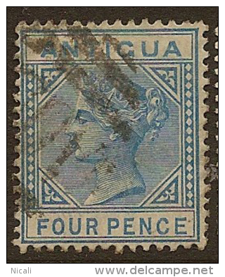 ANTIGUA 1882 4d Blue QV SG 23 U YQ214 - 1858-1960 Colonia Británica