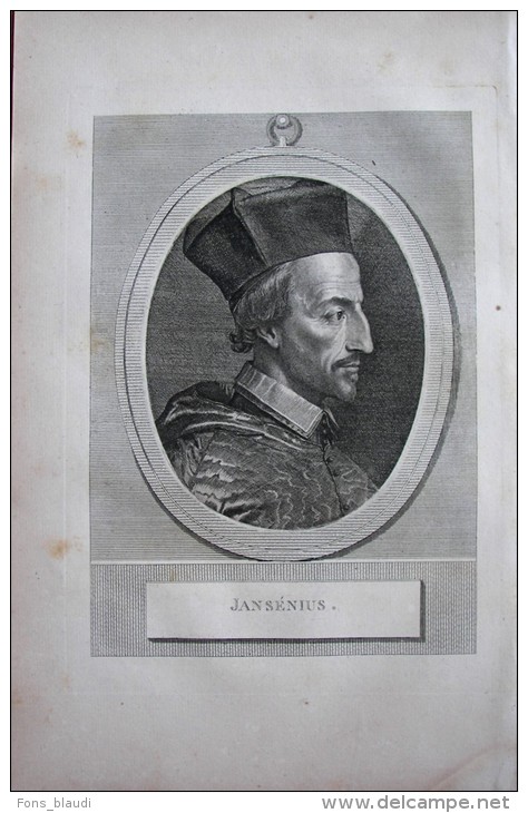 Portrait De Jansenius - Gravure Sur Cuivre De 1788 - Grand Format - FRANCO DE PORT - Stiche & Gravuren