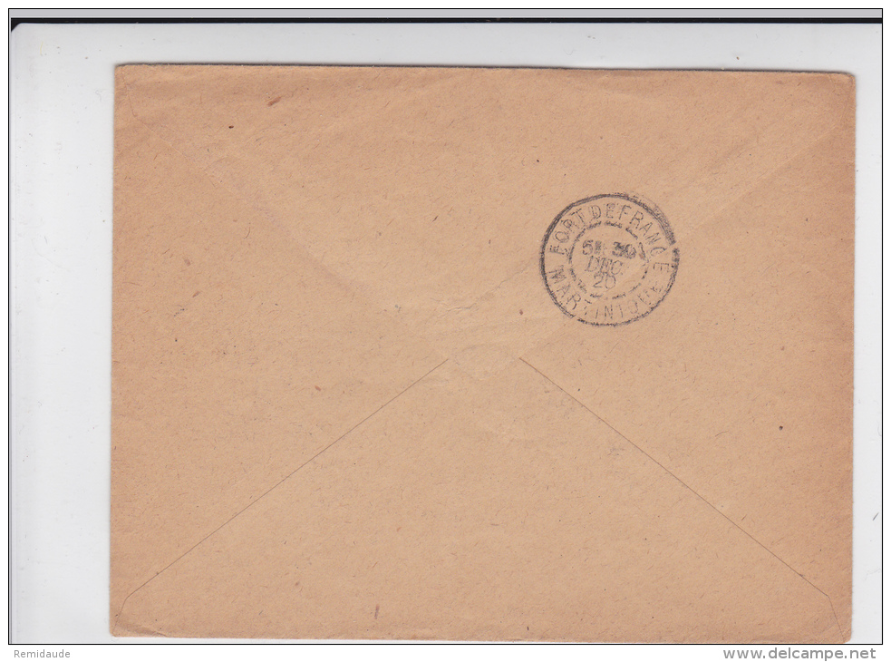 MARTINIQUE - 1920 - ENVELOPPE De FORT DE FRANCE Pour PARIS - TIMBRE SURCHARGE AVEC VARIETE "1" TRONQUE - Cartas & Documentos