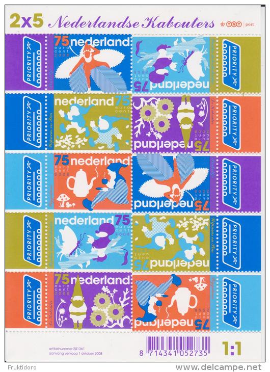The Netherlands Mi 2610-2614 ** 2008 - Goblins In Children Books - Pinkeltje - Upturned Nose And Pim - Piggelmee - Unused Stamps