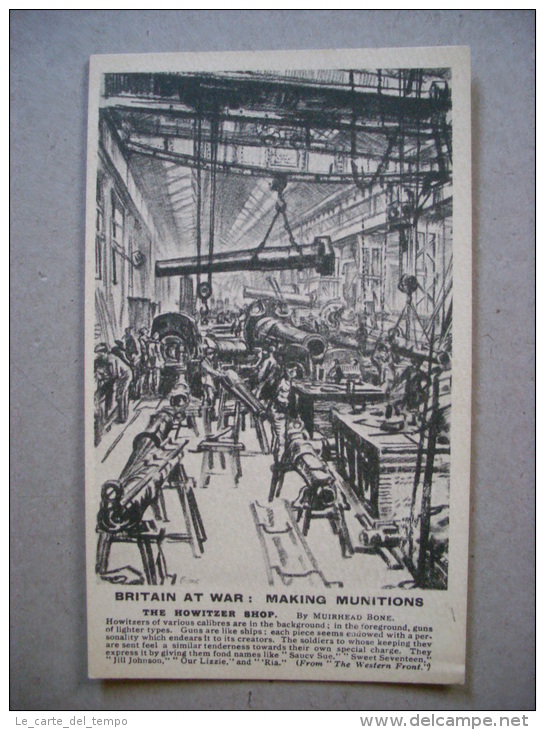 Cartolina Britain At War: Making Munitions. The Howitzer Shop. Prima Guerra Mondiale - Manovre