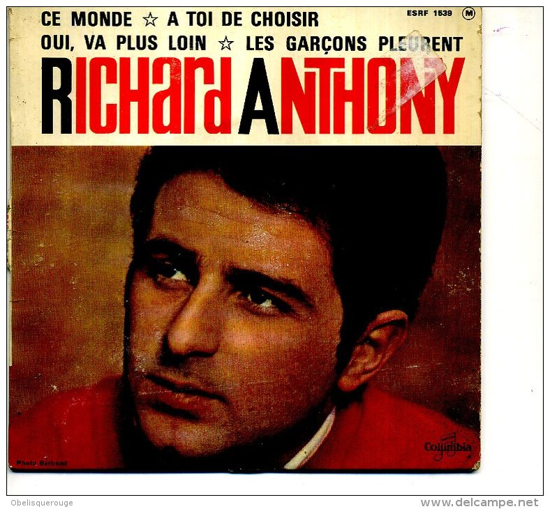 RICHARD ANTHONY 1966 DEUX COLLECTORS DISQUE 33 TOURS LES BEAUX JOURS  LES GARCONS PLEURENT - Collectors