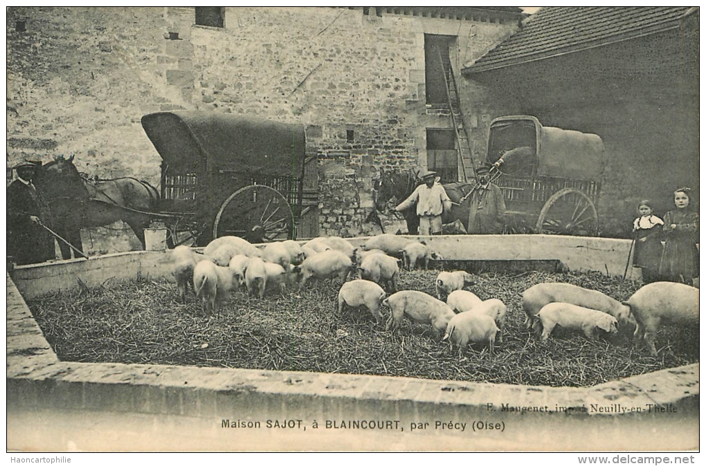 Precy Sur Oise : Blaincourt , Maison Sajot , , Lot De 4 Cartes - Ressons Sur Matz