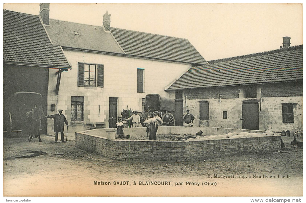 Precy Sur Oise : Blaincourt , Maison Sajot , , Lot De 4 Cartes - Ressons Sur Matz