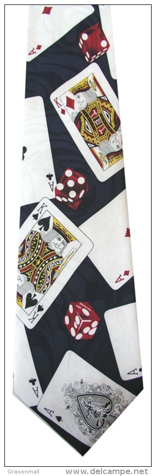 Playing Card Game Dice Ace King Novelty Fancy Neck Tie - Other & Unclassified