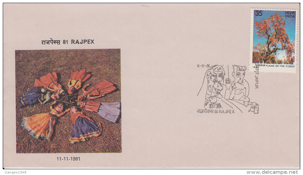 India  1981  Traditional Puppets Of Rajasthan  Special Cover # 49597 Indien Inde - Puppets