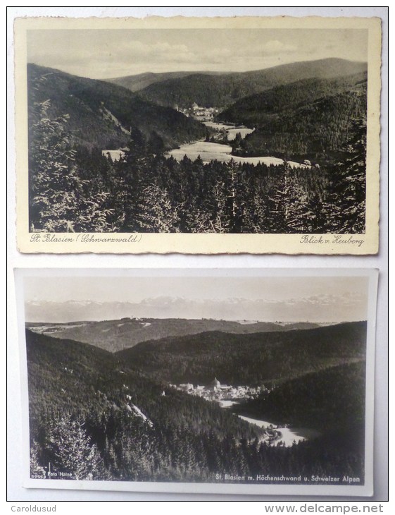 Cp LOT 2X St Blasien Hochenschwand Schweizer Alpen Hotel  Höhenkurort Voyagé 1936 Timbre Cachet St Blasien Schwarzwald - St. Blasien