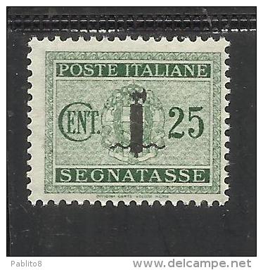 ITALIA REGNO REPUBBLICA SOCIALE RSI 1944 SEGNATASSE PICCOLO FASCIO "FASCIETTO" CENTESIMI 25 TASSE  MNH - Portomarken