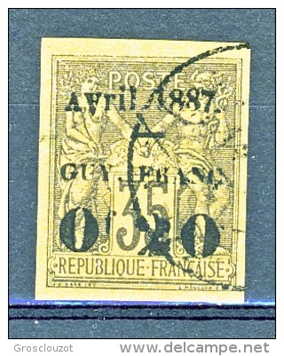 Guyana Dic 1887 N. 4a - 0.20 Franchi Su C. 35 Del 1878 USATO Timbri Di Garanzia Al Verso TTB Cat. € 80 - Usati