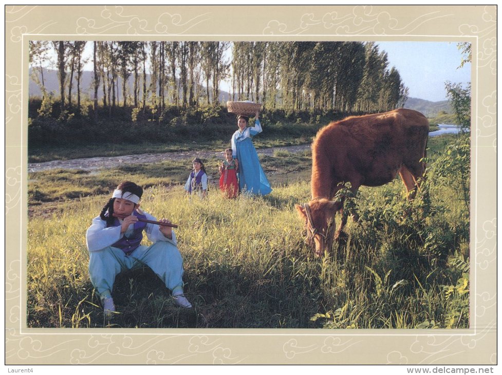 (020) Korea - Cow + Boy And Flute - Korea, South