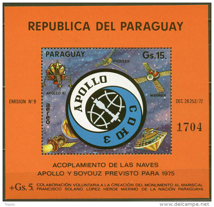 PARAGUAY - APOLLO 11 + SOYUZ  - Mi. 236  - **MNH - 1975 - América Del Sur