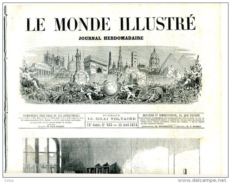 Le Nouvel Hôtel Du Figaro Rue Drouot 1874 - Revues Anciennes - Avant 1900