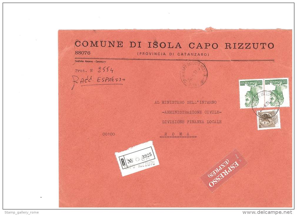 ISOLA CAPO RIZZUTO - 88076 - PROV. CATANZARO - R -  FORMATO 18X24 - TEMA TOPIC COMUNI D´ITALIA - STORIA POSTALE - Macchine Per Obliterare (EMA)