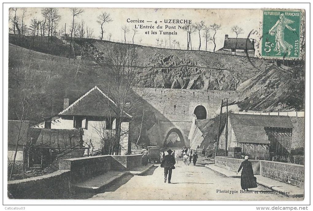UZERCHE(Corrèze) - L´Entrée Du Pont-Neuf Et Les Tunnels - Animée - Attelages - Uzerche