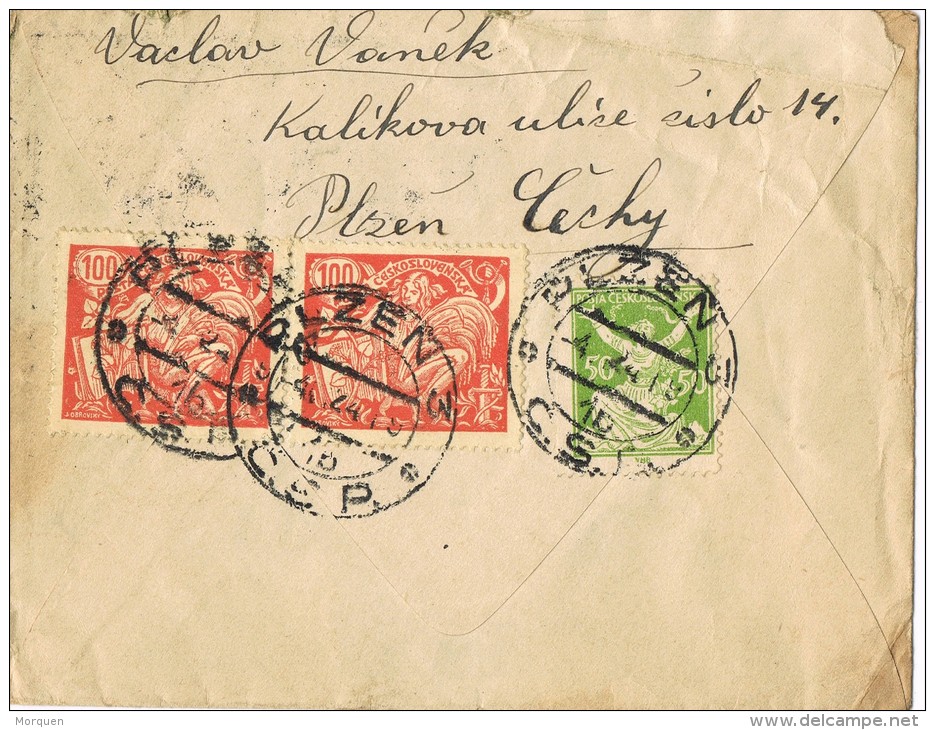 3701. Carta PLZEN (Checoslovaquia) 1924 A Estados Unidos - Neufs