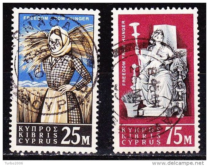 CYPRUS 1963 Freedom From Hunger Used Set Vl. 40 / 41 - Gebruikt