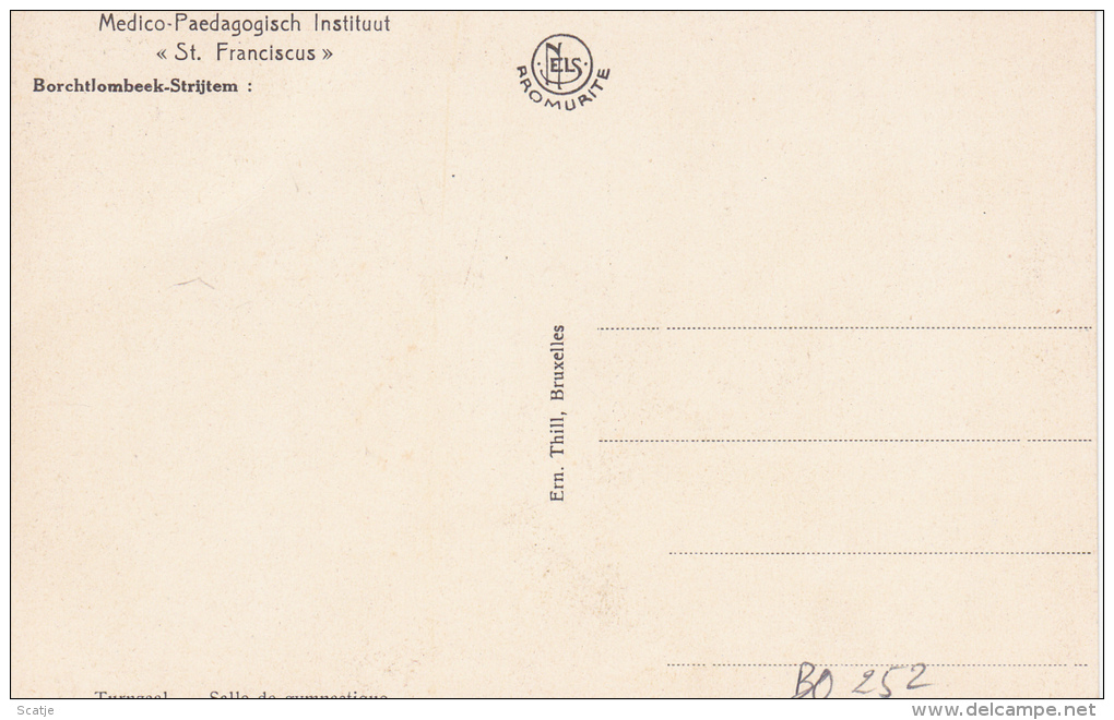 Borchtlombeek-Strijtem. - Medico-Paedagogisch Instituut -  St. Franciscus -  Turnzaal (kaart Bijgeknipt) - Roosdaal