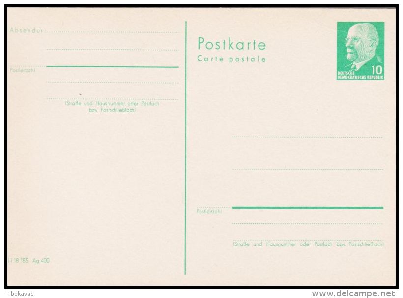 Germany GDR, Postal Stationery - Cartes Postales - Oblitérées