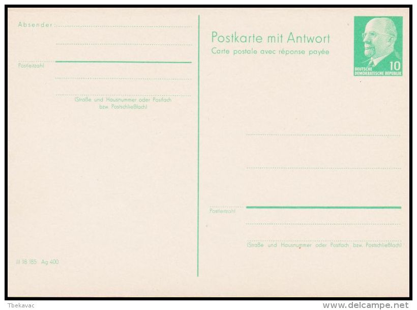 Germany GDR, Postal Stationery W./Receipt Acknowledged - Cartes Postales - Oblitérées