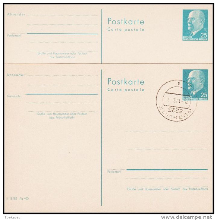 Germany GDR, Postal Stationery - Postkaarten - Gebruikt