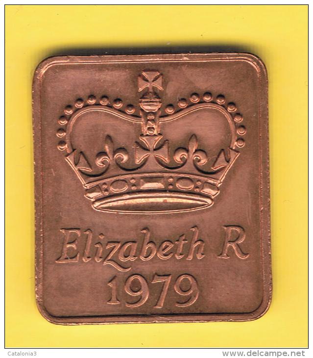 FICHAS - MEDALLAS // Token - Medal -  Escudo Real Britanico # Corona Elizabeth R 1979 - Royaux/De Noblesse