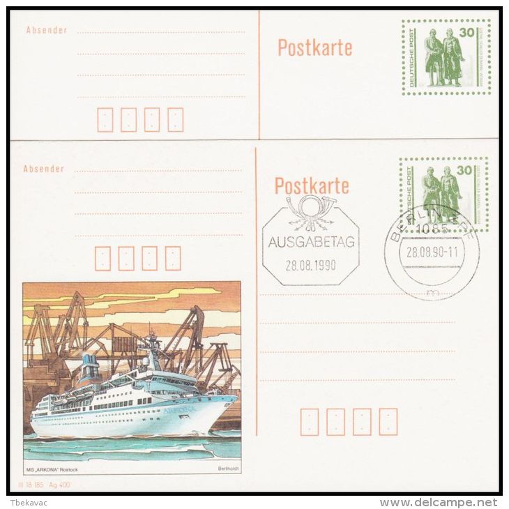 Germany GDR 1990, Illustrated Postal Stationery - Cartes Postales - Oblitérées